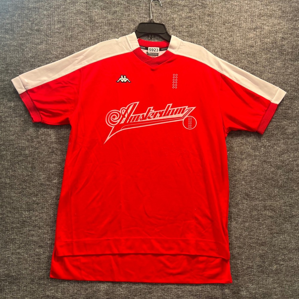 Kappa Amsterdam Soccer Jersey Mens XL Red White Short Sleeve Graphic
